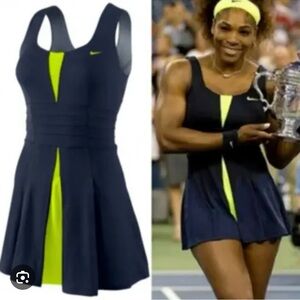Nike Serena Williams US Open tennis’s dress navy/yellow size Medium